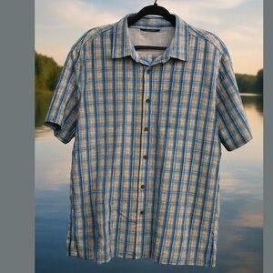The North Face Light Blue and Yellow Plaid Men's Shirt